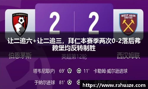 让二追六+让二追三，拜仁本赛季两次0-2落后弗赖堡均反转制胜